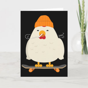 Cool Skater Chicken Skateboard Card