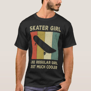 Cool Skater Girl Retro Skateboarding Skateboard Vi T-Shirt