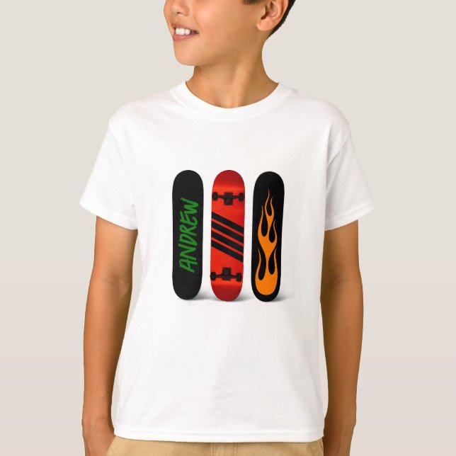 Cool Skater Skateboard Personalised T-Shirt (Front)