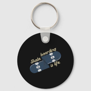 Cool Skater Skateboarding Is Life Skateboard  Key Ring