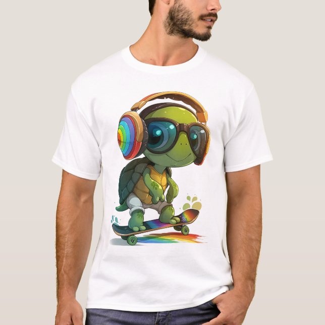 Cool Skater Turtle T-Shirt (Front)