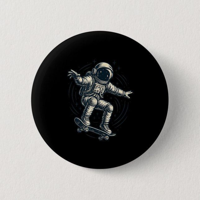 Cool Skating Astronaut Costume For Boys And Girls  6 Cm Round Badge (Front)