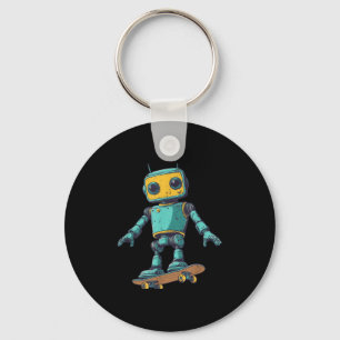 Cool Skating Robot With Skateboard Costume  Key Ring