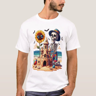 Cool Skeleton at the Beach T-Shirt