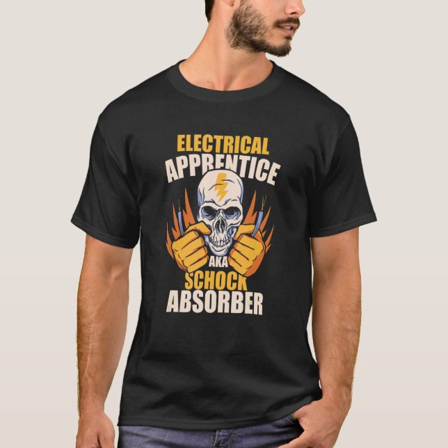 Cool Skeleton Electrical Apprentice Absorber Shock T-Shirt (Front)