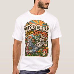 Cool Skeleton in a Flower Garden T-Shirt