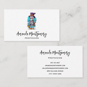 Cool Skeleton in a Top Hat Halloween Business Card