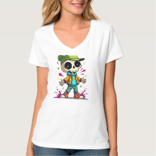 Cool Skeleton Kid – Colour Splash Streetwear T T-Shirt
