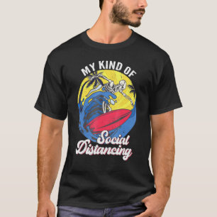 Cool Skeleton Sunset Surfing Surfer Surf T-Shirt