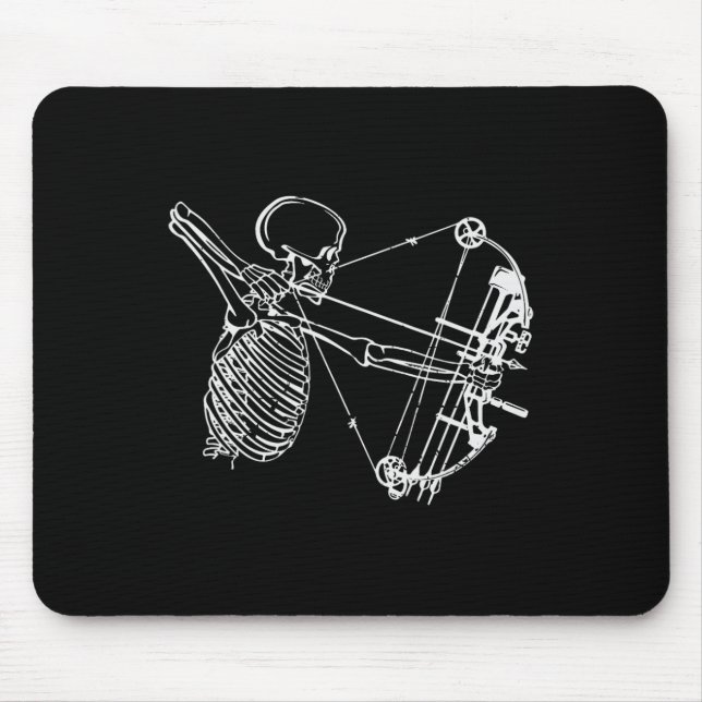 Cool Skeleton With Bow Skull Archery Hunting Gift  Mouse Pad (Front)