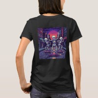 Cool Skeletons In The City Vaporwave Style Design