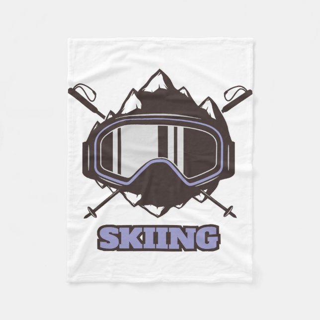 Cool Ski Helmet  Fleece Blanket (Front)