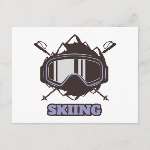 Cool Ski Helmet Holiday Postcard