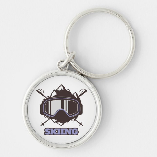 Cool Ski Helmet  Key Ring (Front)