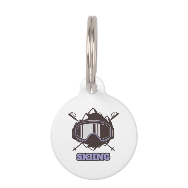 Cool Ski Helmet  Pet Tag (Front)