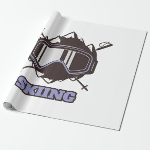 Cool Ski Helmet Wrapping Paper