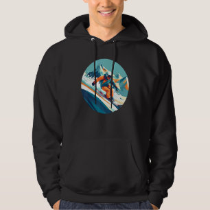 Cool Ski Sport in Winter for Cool Snow Slope Hoodie