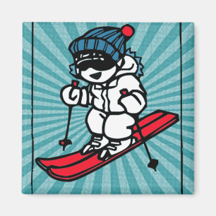 Cool Skier skiing lover skiing gift for skier Magnet
