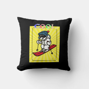 Cool Skier   Skiing lovers   skiing gift   skiing Cushion