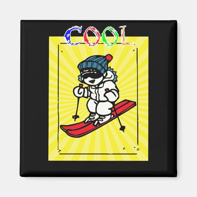 Cool Skier | Skiing lovers | skiing gift | skiing Magnet (Front)