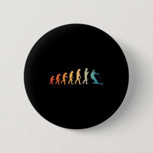 Cool skiing art for men women skiing themed ski 6 cm round badge