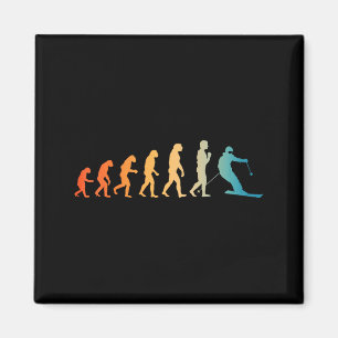 Cool skiing art for men women skiing themed ski magnet