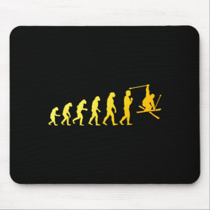 Cool skiing art for men women skiing themed ski mouse pad