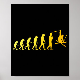Cool skiing art for men women skiing themed ski poster