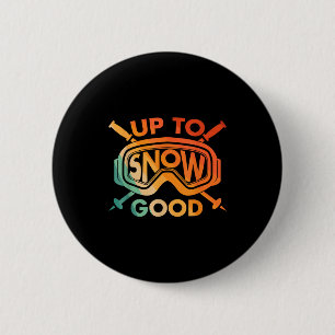 Cool skiing design for men women ski skier snow 6 cm round badge