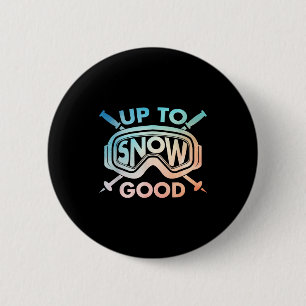 Cool skiing design for men women ski skier snow 6 cm round badge
