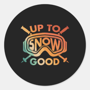 Cool Skiing Design For Men Women Ski Skier Snow Sk Classic Round Sticker