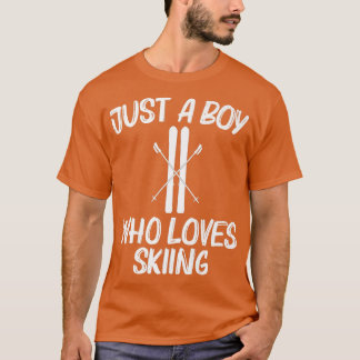 Cool Skiing For Boys Kids Ski Skier Snowboard Wint T-Shirt