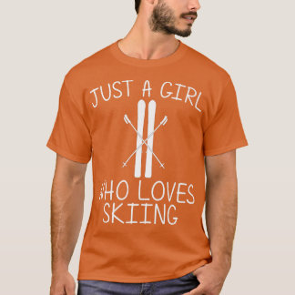 Cool Skiing For Girls Kids Ski Skier Snowboard Win T-Shirt