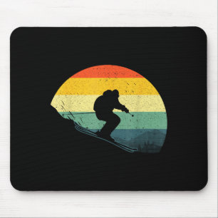 Cool skiing for men women retro ski snow skiers mouse pad