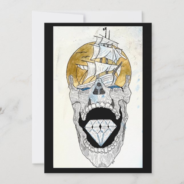 cool skull art holiday card (Front)