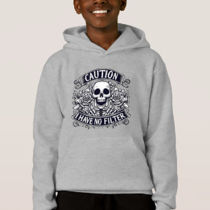 Cool skull caution word art