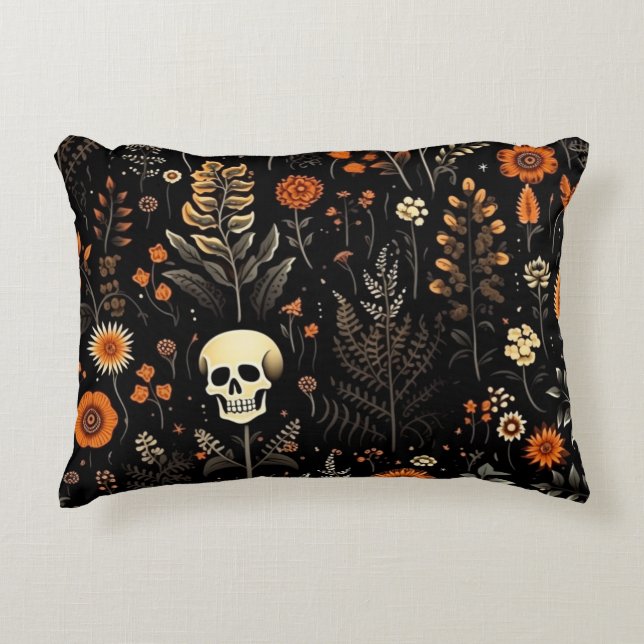 Cool Skull Halloween Pattern Decorative Cushion (Front)