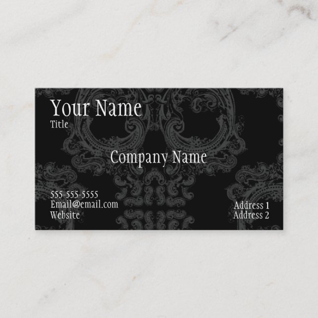 Cool skull pattern business card (Front)