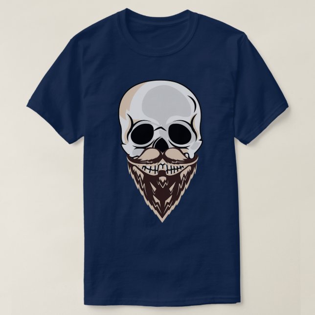 Cool Skull With Beard Skull Hipster 1 T-Shirt (Design Front)
