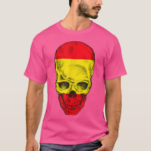 Cool Skull with Spanish Flag T-Shirt Copy