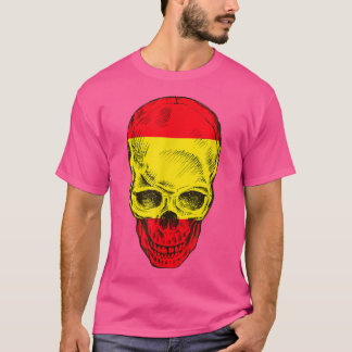 Cool Skull with Spanish Flag T-Shirt Copy