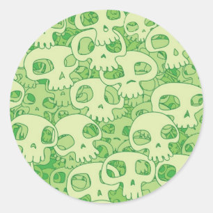 Cool skulls classic round sticker