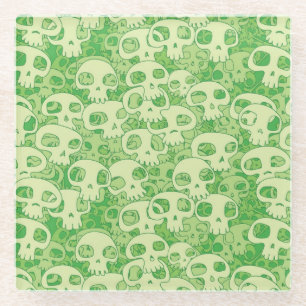 Cool skulls glass coaster