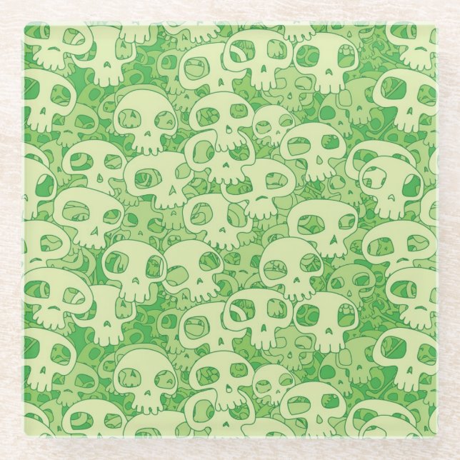 Cool skulls glass coaster (Front)