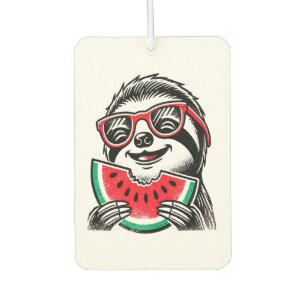 Cool Sloth Eating Watermelon Car Air Freshener