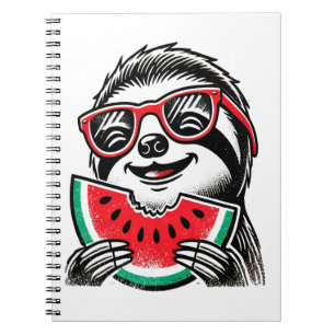 Cool Sloth Eating Watermelon Notebook