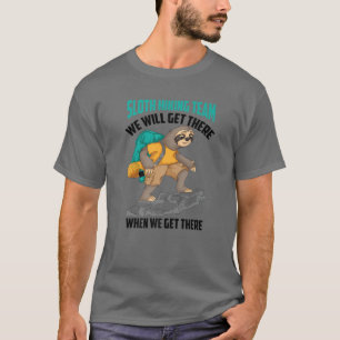 Cool Sloth Hiking Team Funny Lazy Backpacking Sq T-Shirt