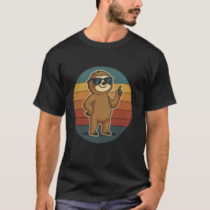 Cool sloth in retro style with sunglasses T-Shirt