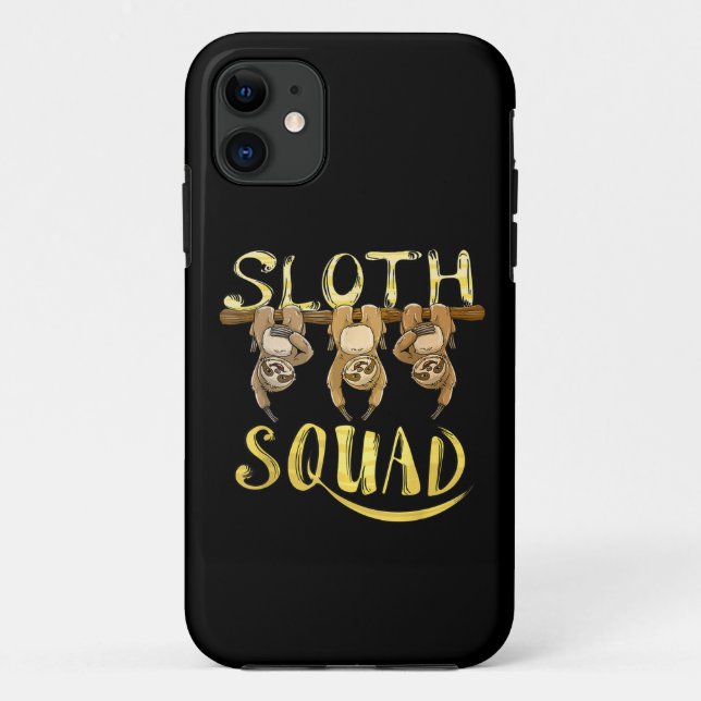 Cool Sloth Squad – Funny Lazy Animal Lover Design Case-Mate iPhone Case (Back)