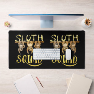 Cool Sloth Squad – Funny Lazy Animal Lover Design Desk Mat